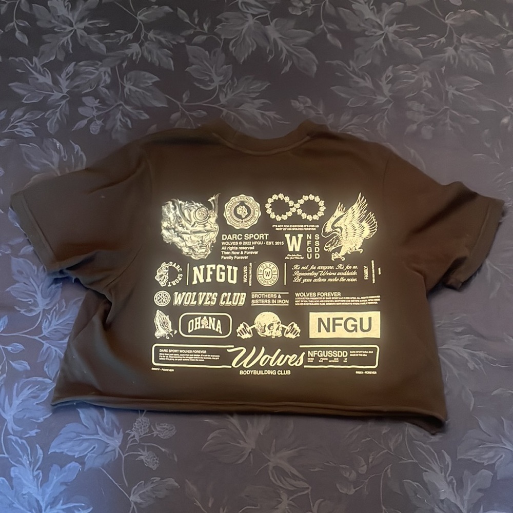 🐺 NWT Darc Sport SHE cropped T-shirt xs desert sky 🍑 pass the torch 💪